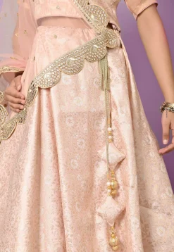 Brocade Lehenga in Peach