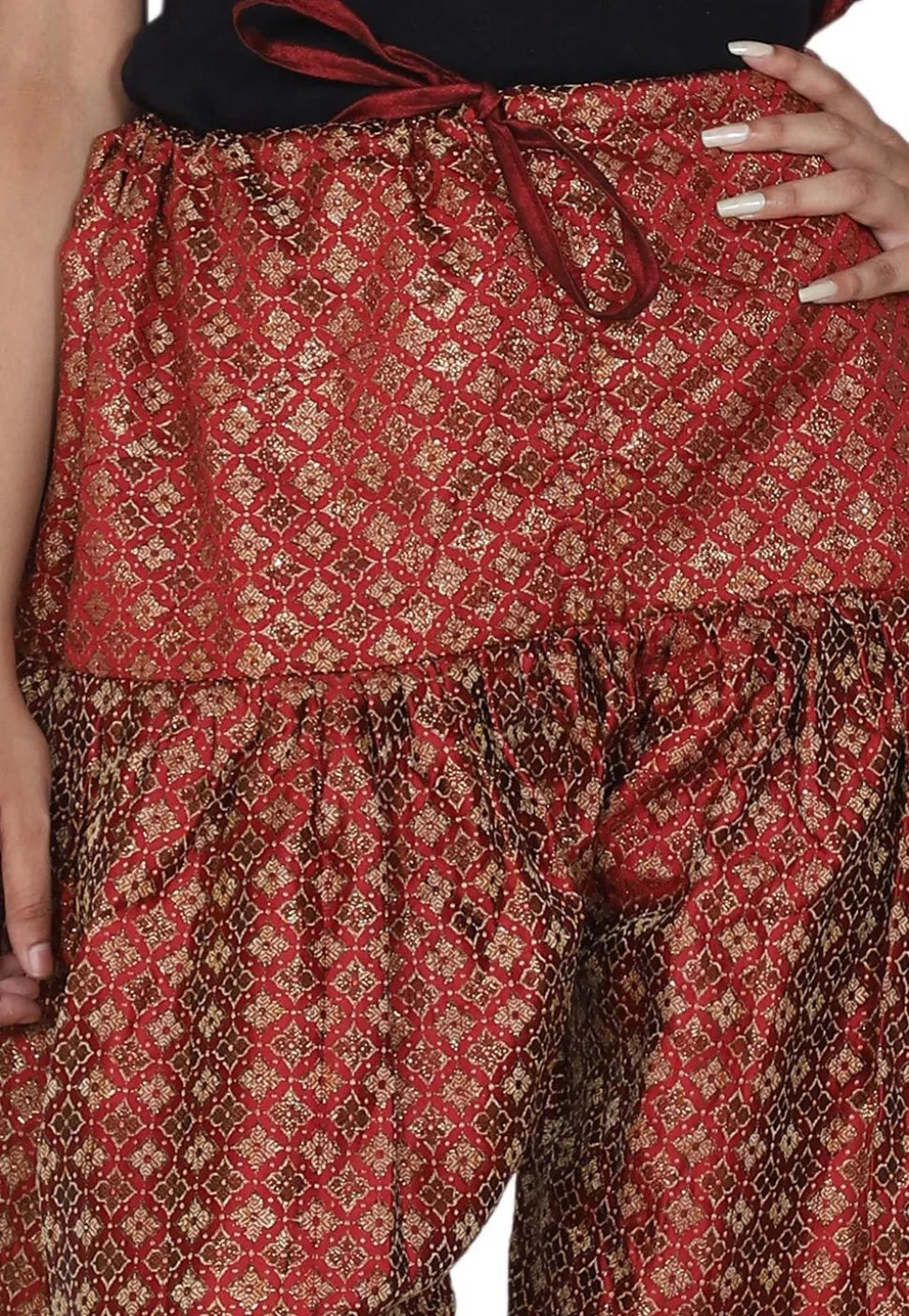 Brocade Salwar in Maroon
