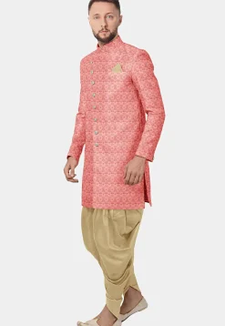 Brocade Sherwani in Pink