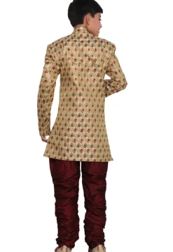 Brocade Sherwani set in Beige