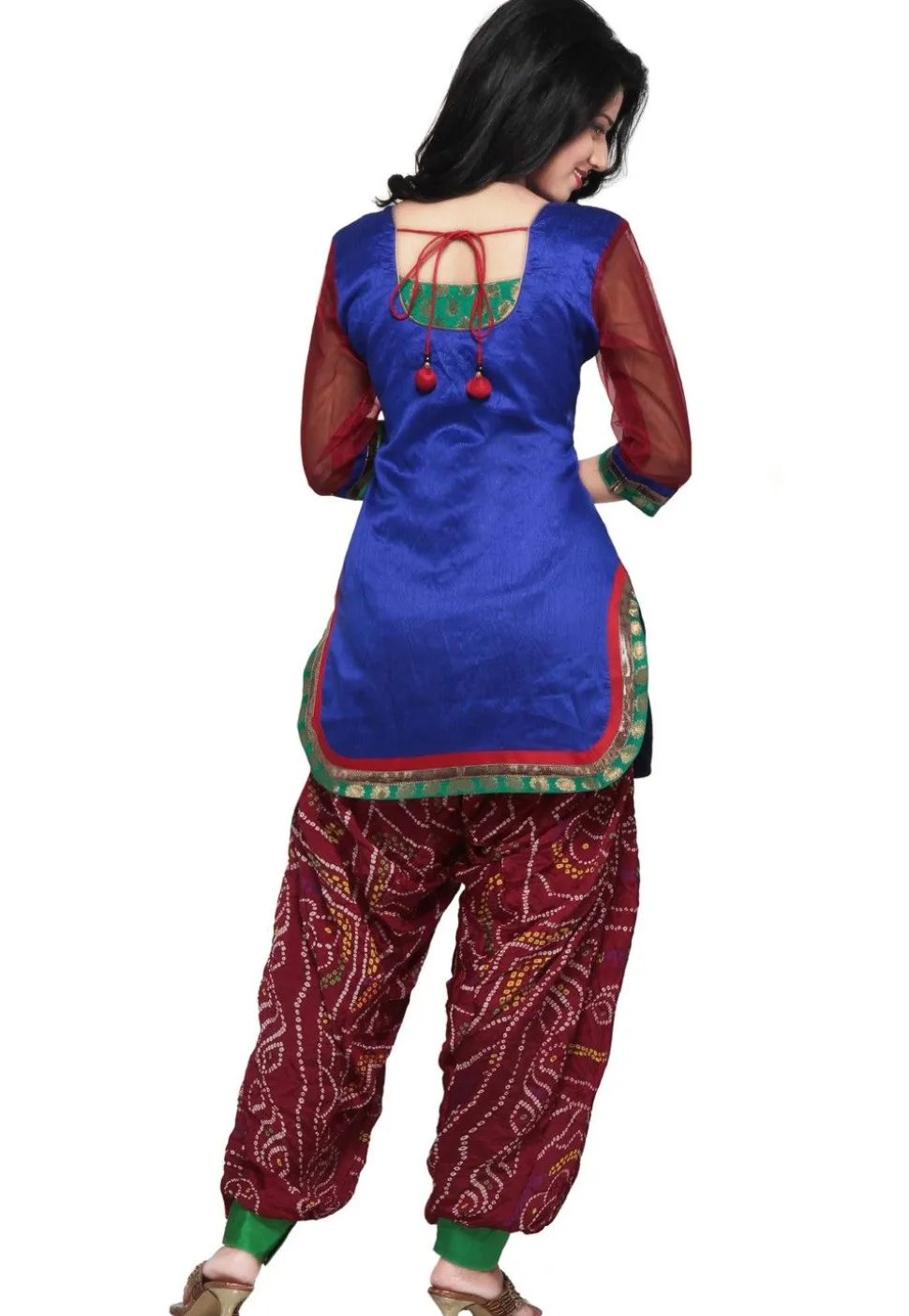 Chanderi Brocade and Dupion Silk Punjabi Suit in Royal Blue