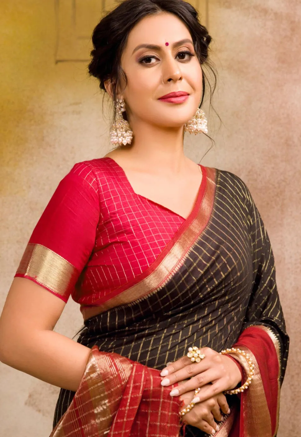 Chanderi Silk Saree in Black