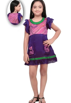 Chiffon and Cotton dress in Purple