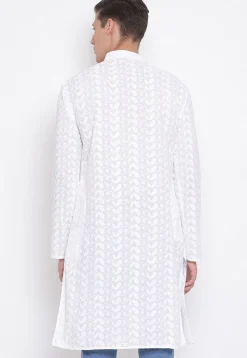 Chikankari Cotton Kurta in White