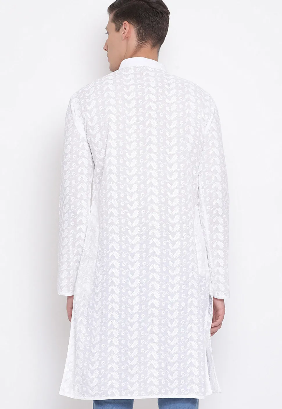 Chikankari Cotton Kurta in White