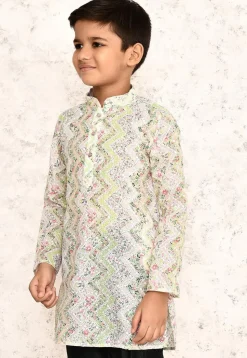 Chikankari Cotton Kurta in Multicolor