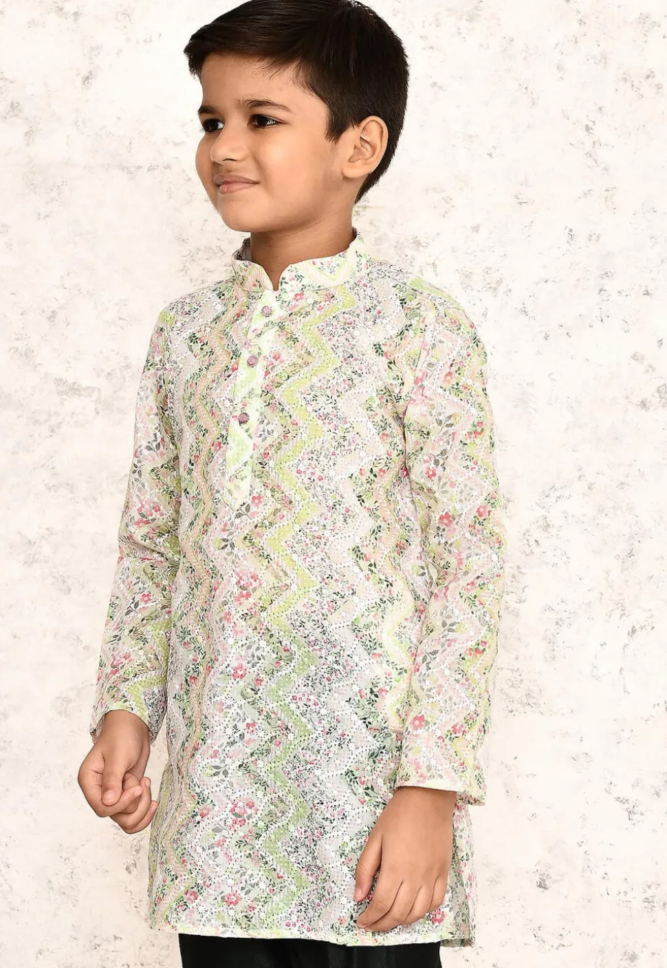 Chikankari Cotton Kurta in Multicolor