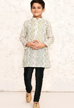 Chikankari Cotton Kurta in Multicolor