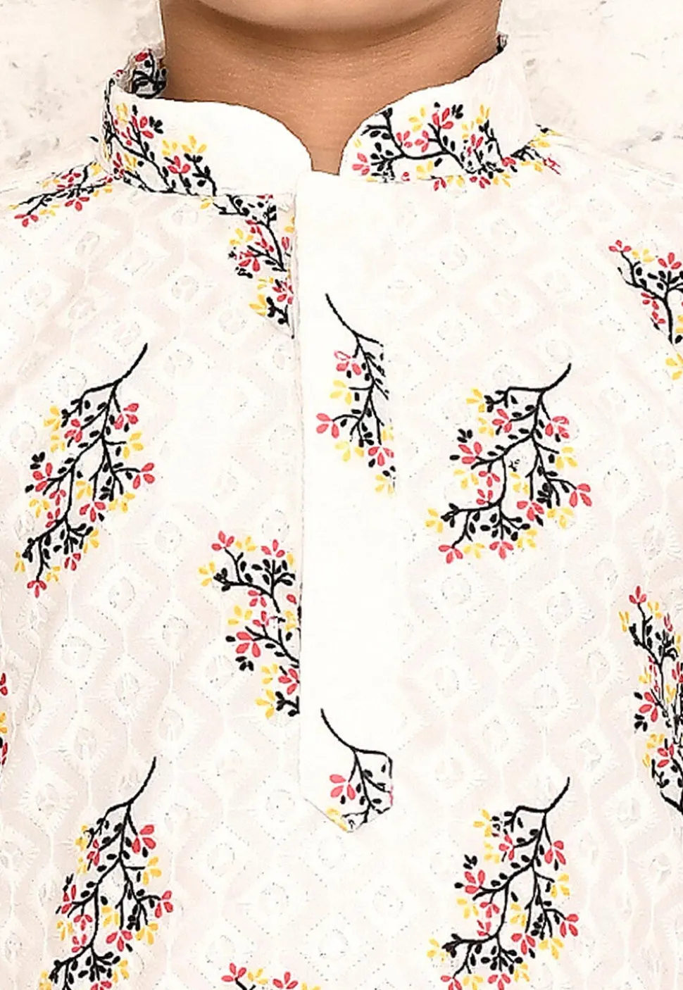 Chikankari Cotton Kurta Set in White