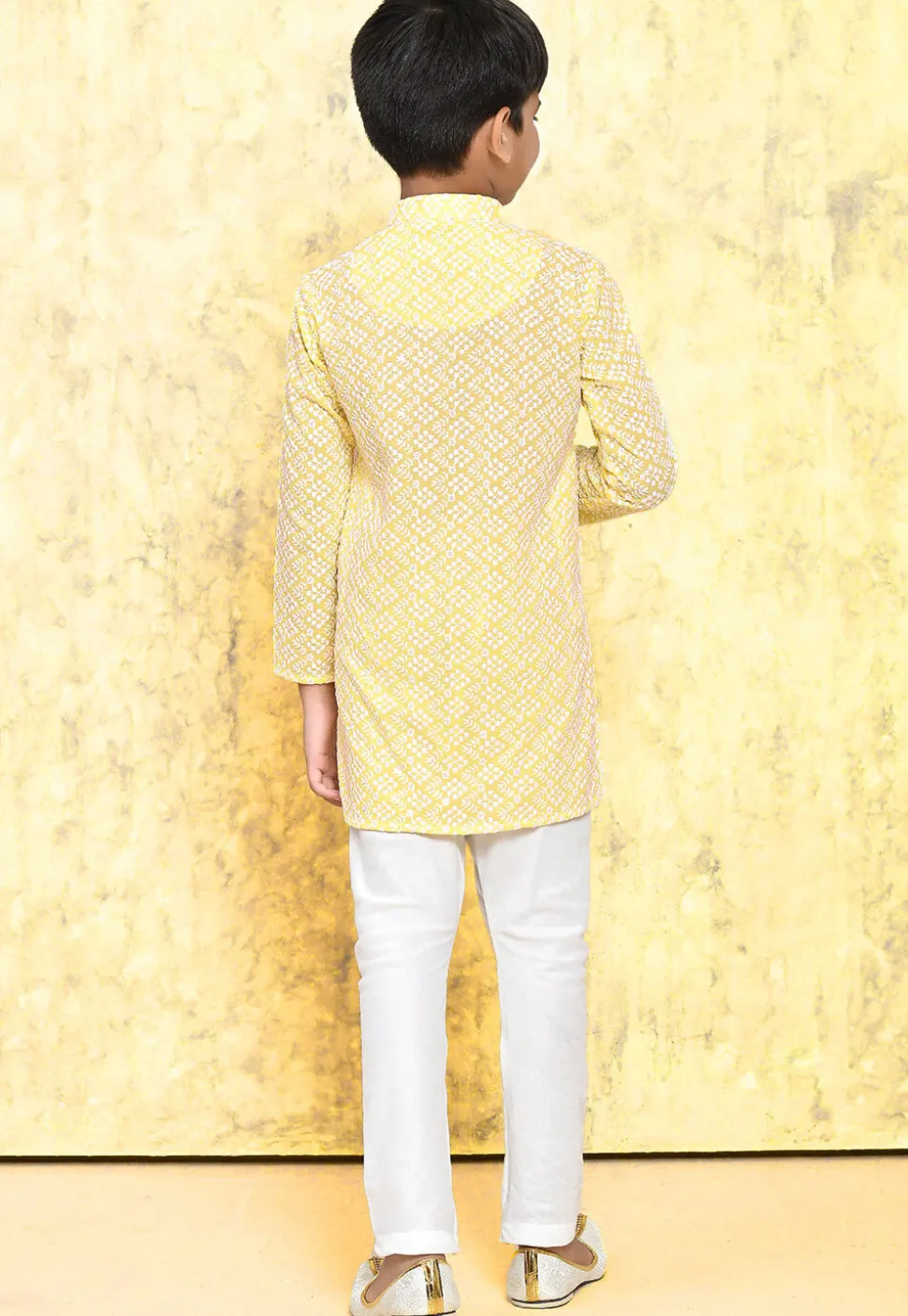 Chikankari Cotton Kurta Set in Yellow