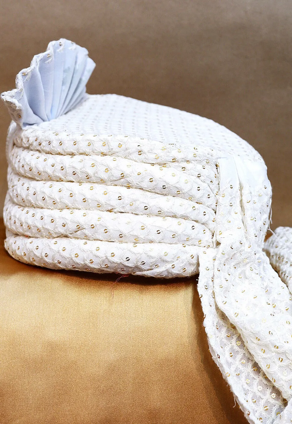 Chikankari Cotton Turban in White