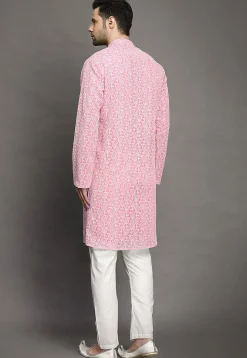 Chikankari Georgette Kurta Set in Pink