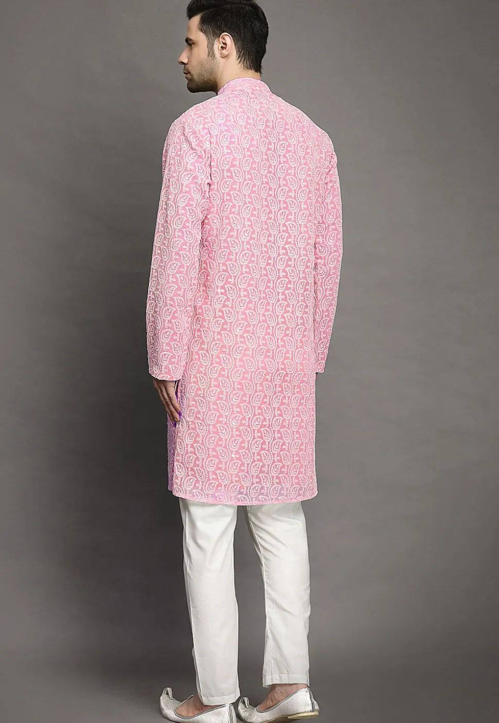 Chikankari Georgette Kurta Set in Pink