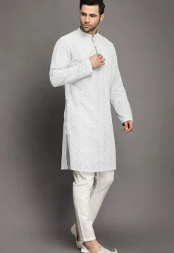 Chikankari Georgette Kurta Set in White