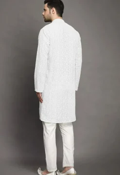 Chikankari Georgette Kurta Set in White