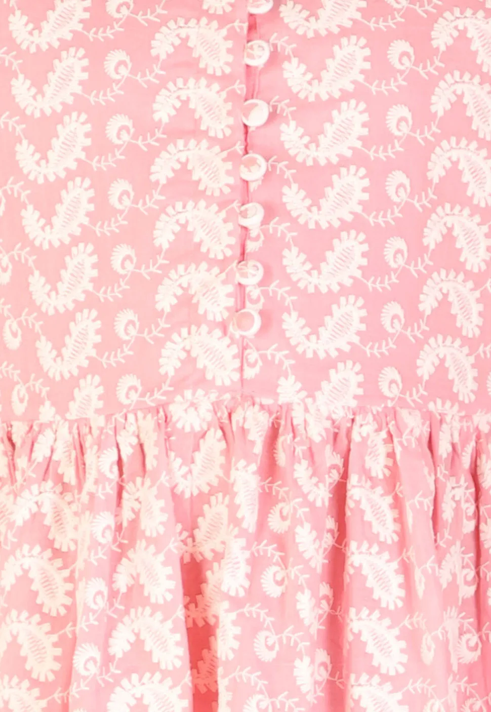 Chikankari Pure Cotton A Line Dress in Peach