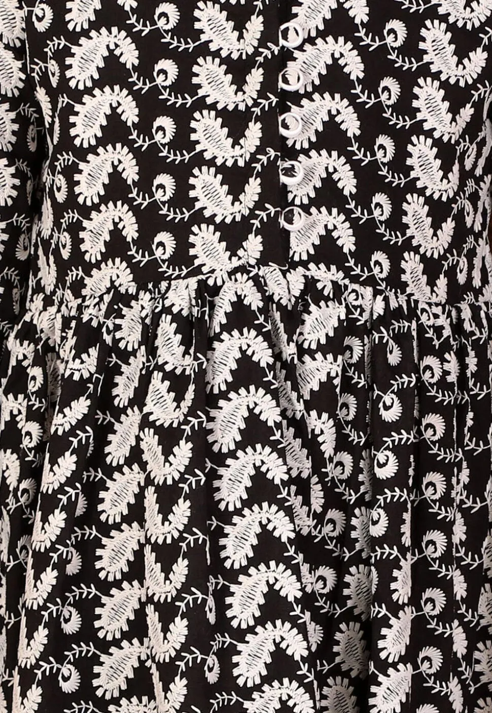 Chikankari Pure Cotton A Line Kurta Set in Black