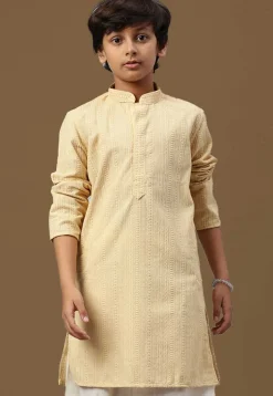 Chikankari Pure Cotton Kurta in Light Beige