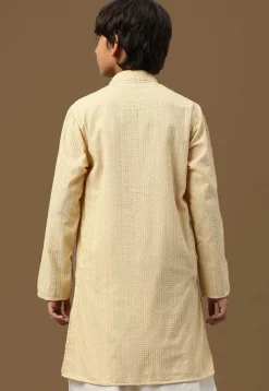 Chikankari Pure Cotton Kurta in Light Beige