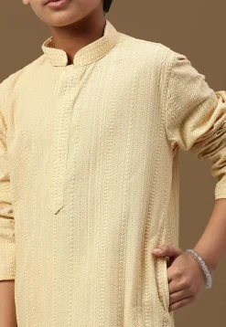 Chikankari Pure Cotton Kurta in Light Beige