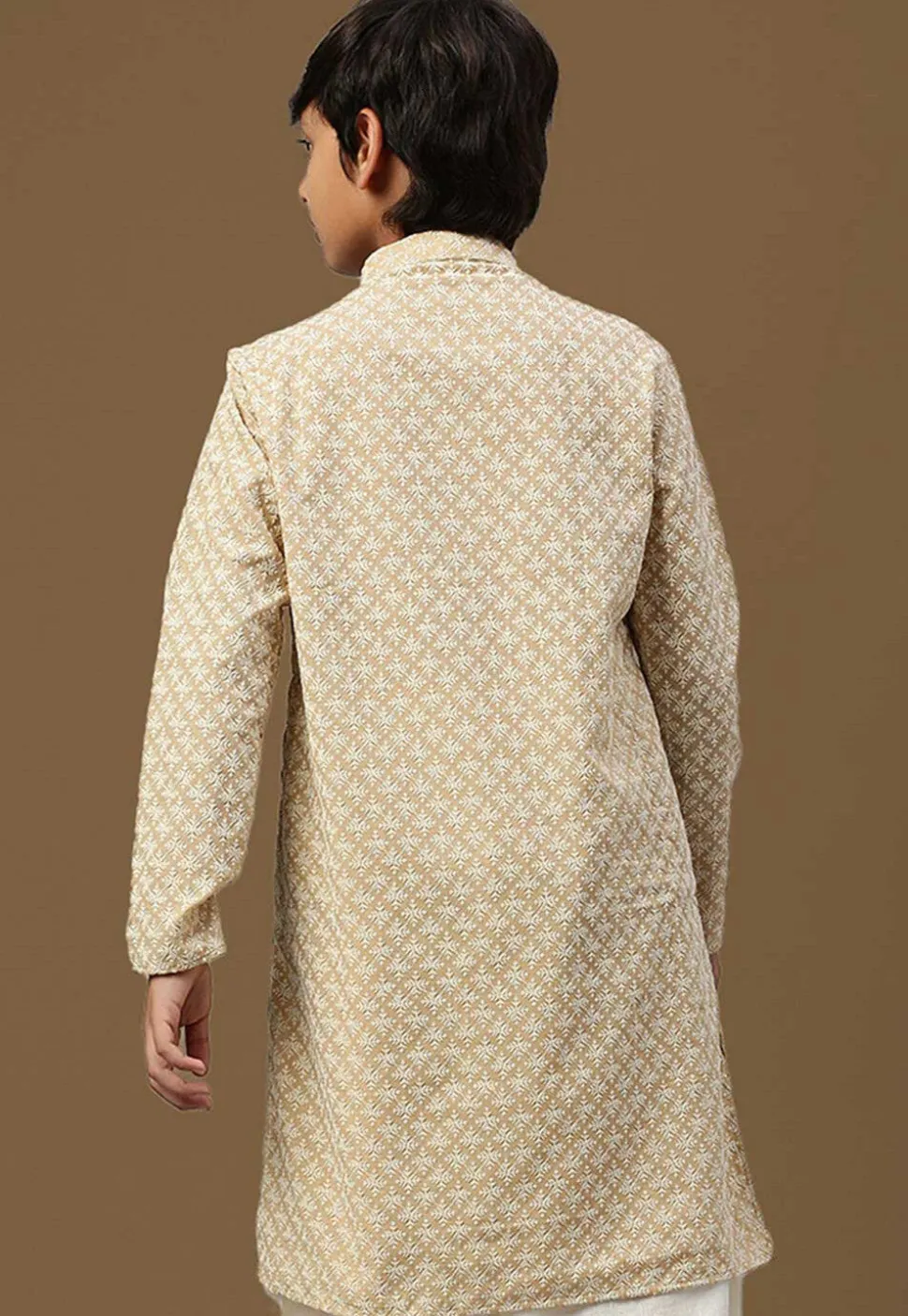 Chikankari Pure Cotton Kurta in Beige