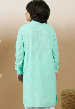 Chikankari Pure Cotton Kurta in Sea Green