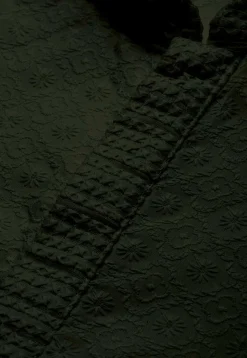 Chikankari Pure Cotton Kurta in Dark Olive Green
