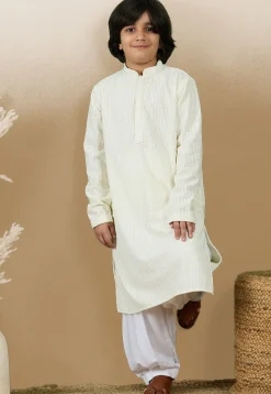 Chikankari Pure Cotton Kurta in Off White