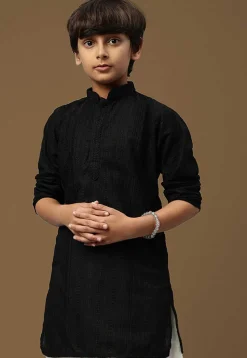 Chikankari Pure Cotton Kurta in Black