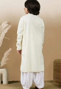 Chikankari Pure Cotton Kurta Set in Off White