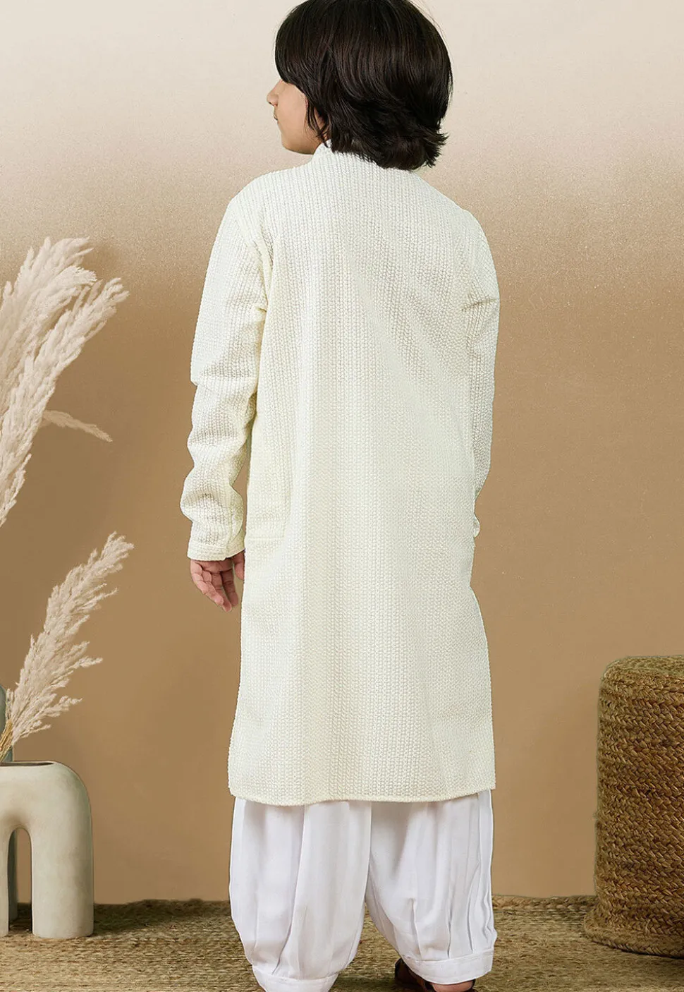 Chikankari Pure Cotton Kurta Set in Off White