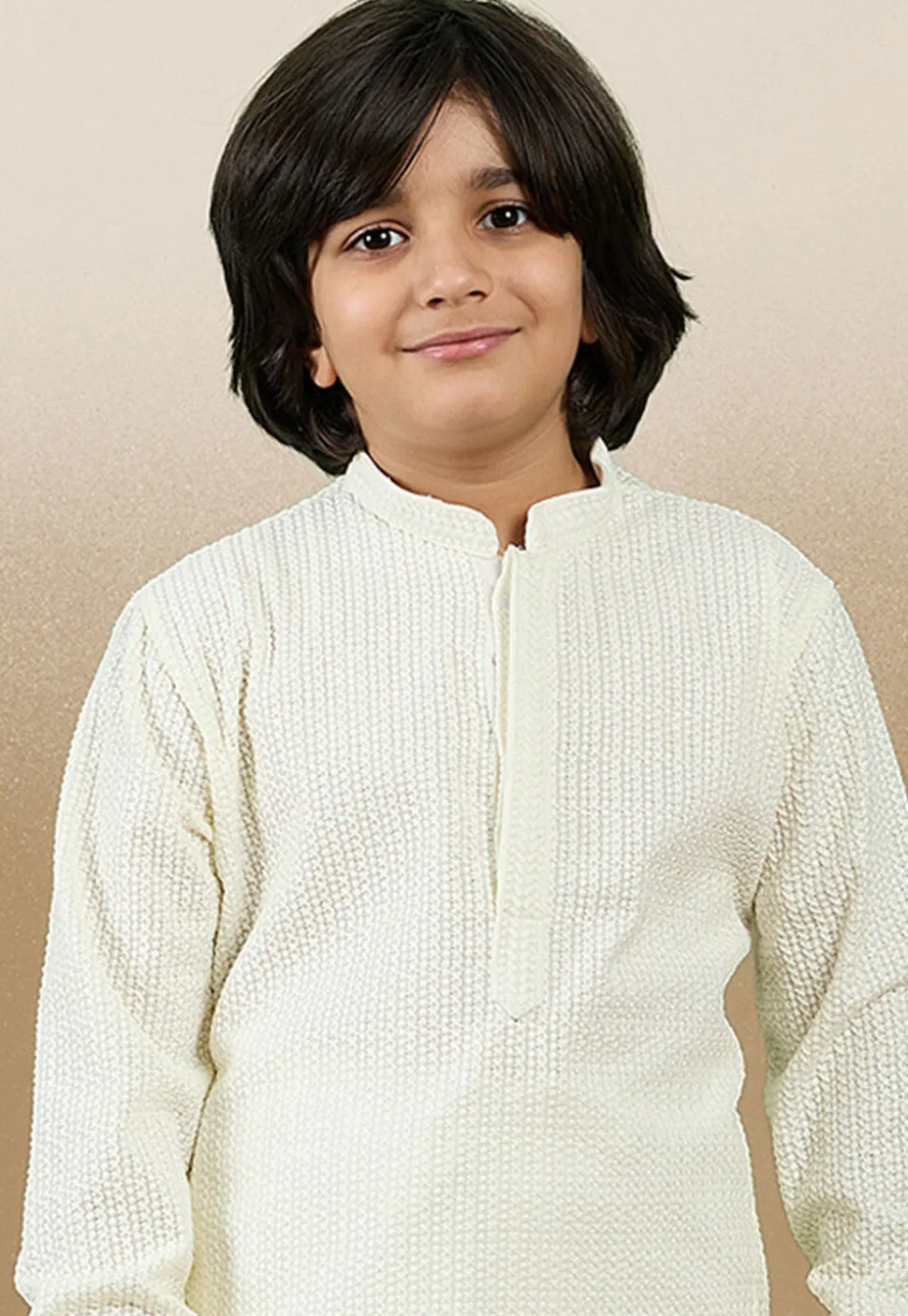 Chikankari Pure Cotton Kurta Set in Off White