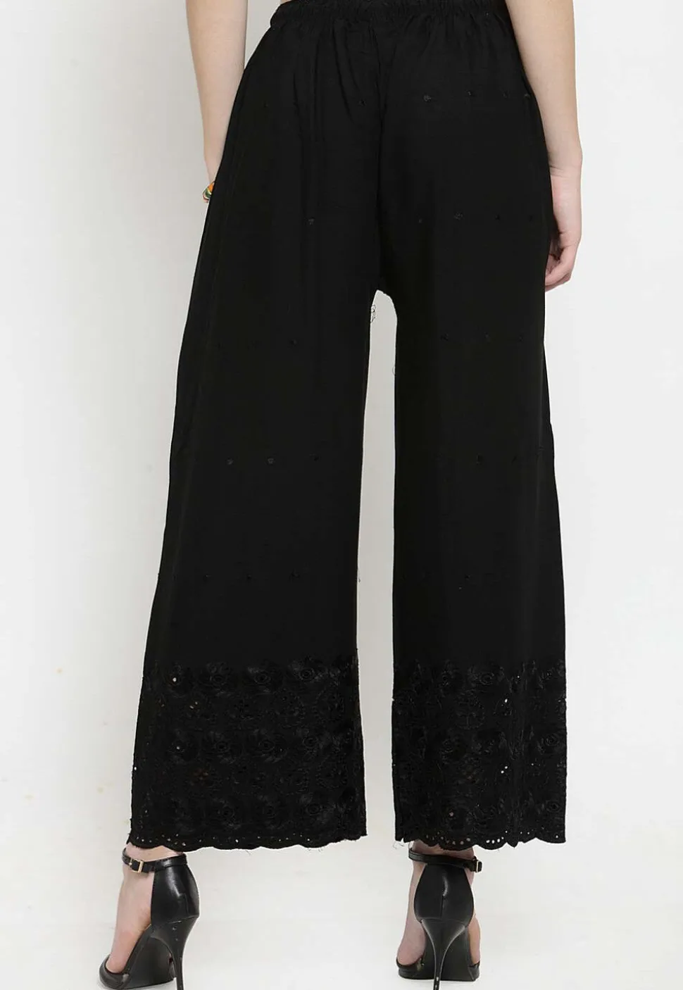 Chikankari Rayon Palazzo in Black