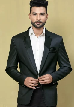 Color Blocked Terry Rayon Blazer in Grey