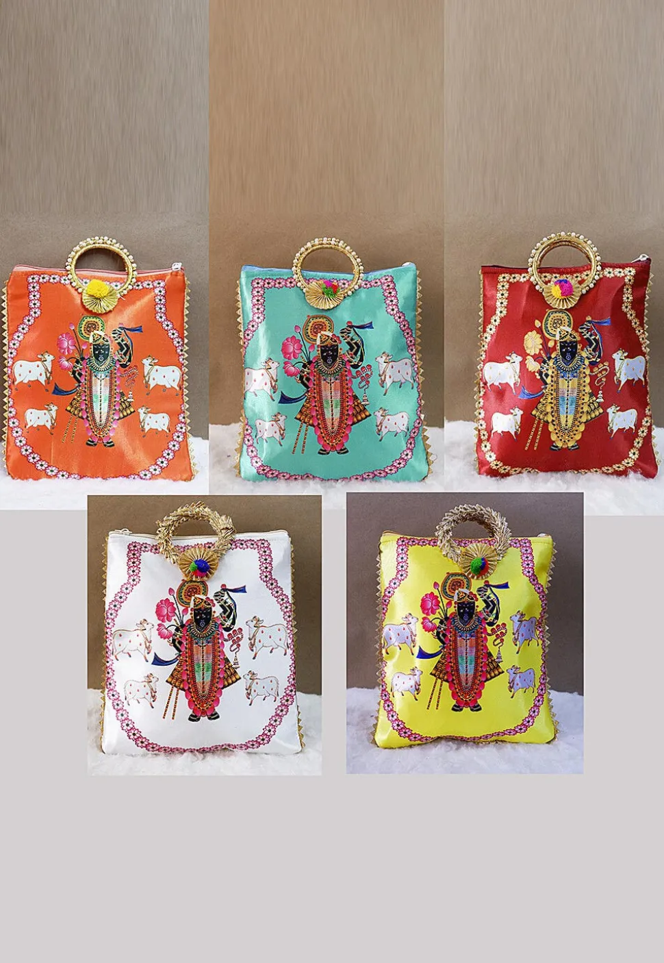 Combo Digital Printed Shantoon Potli Bag in Multicolor
