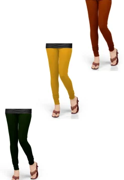 Combo of Solid Color Lycra Leggings in Multicolor