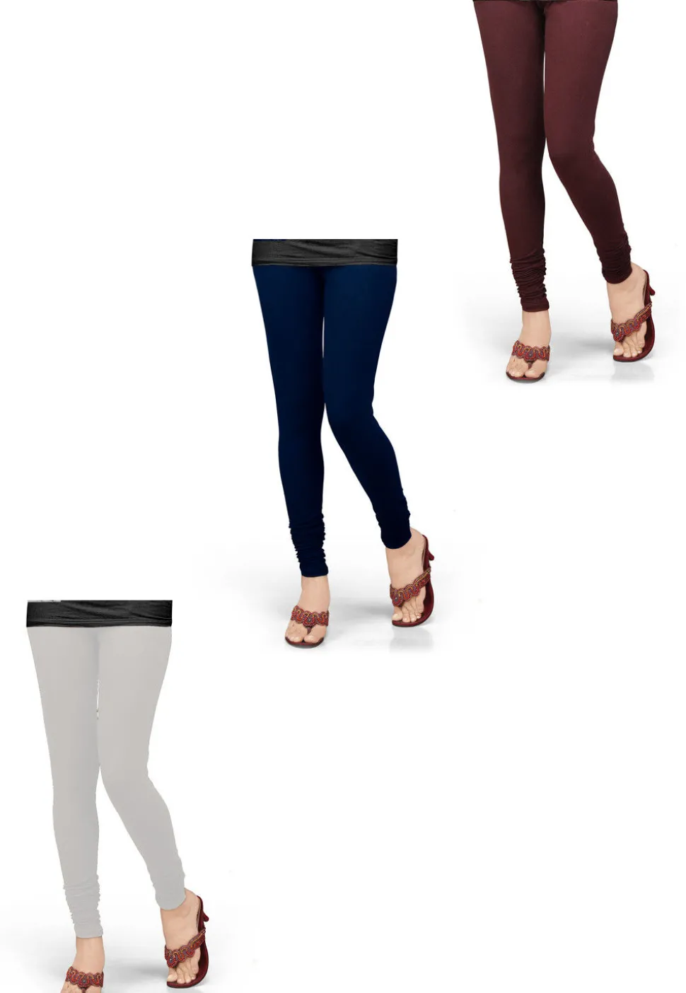 Combo of Solid Color Lycra Leggings in Multicolor