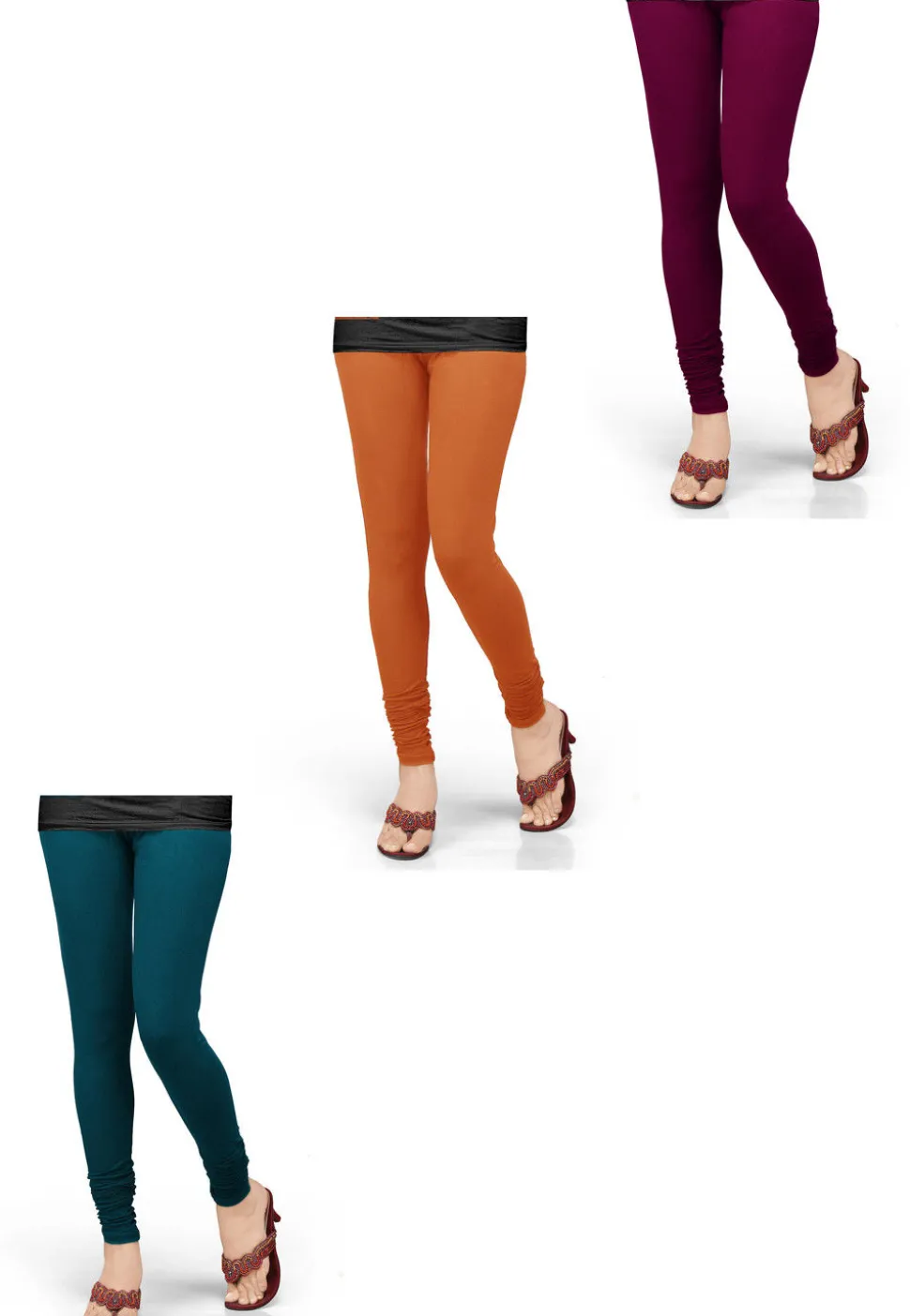 Combo of Solid Color Lycra Leggings in Multicolor