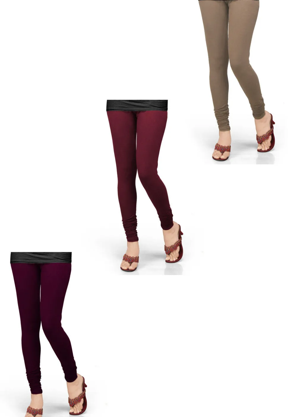Combo of Solid Color Lycra Leggings in Multicolor