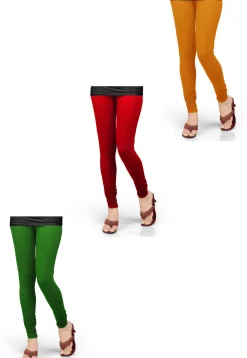 Combo of Solid Color Lycra Leggings in Multicolor