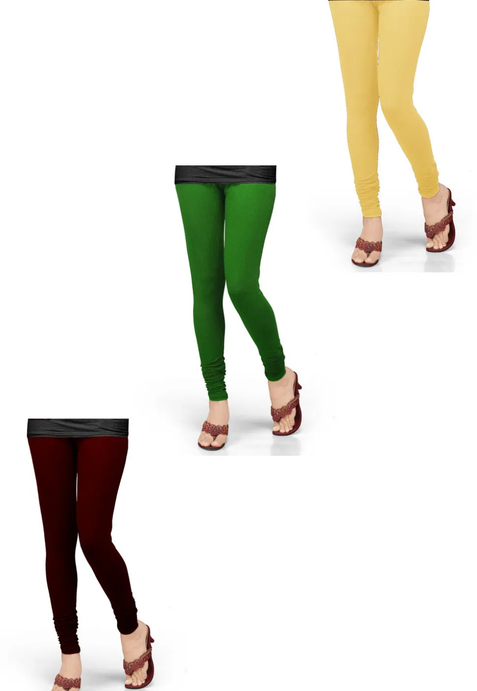Combo of Solid Color Lycra Leggings in Multicolor