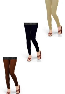 Combo of Solid Color Lycra Leggings in Multicolor