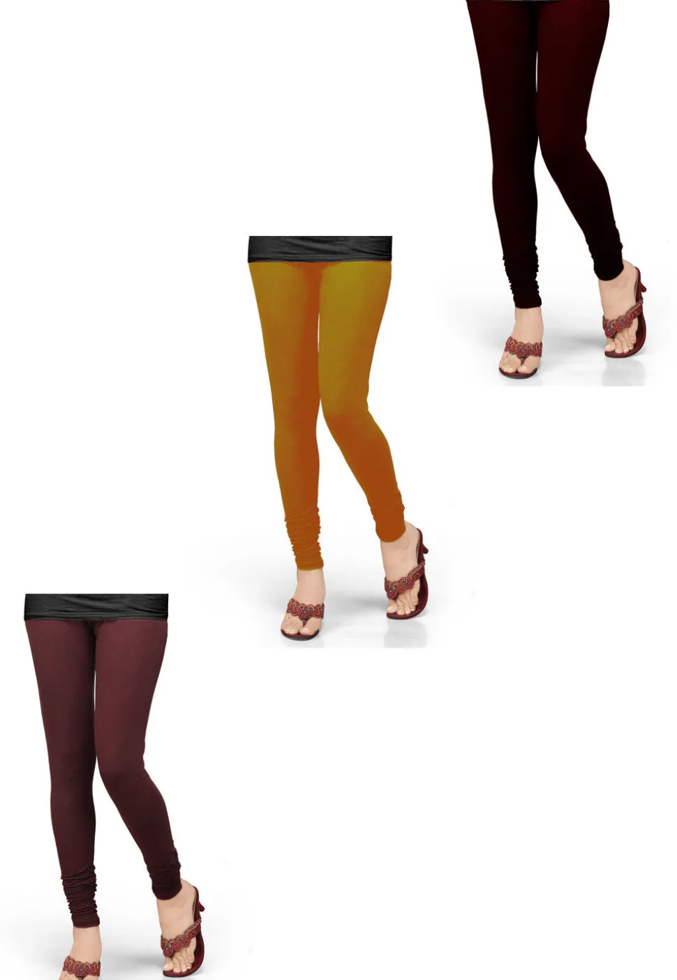 Combo of Solid Color Lycra Leggings in Multicolor