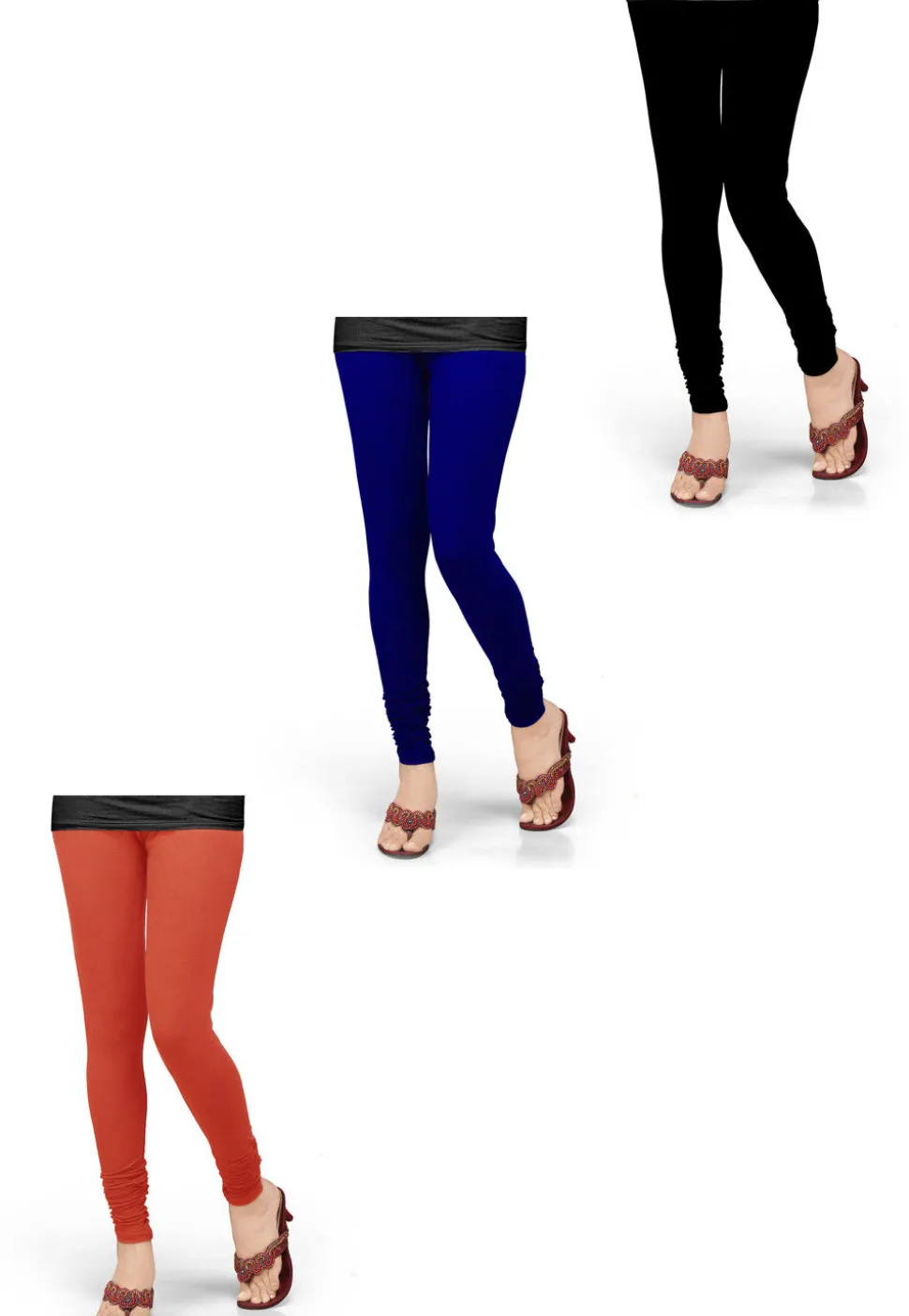 Combo of Solid Color Lycra Leggings in Multicolor
