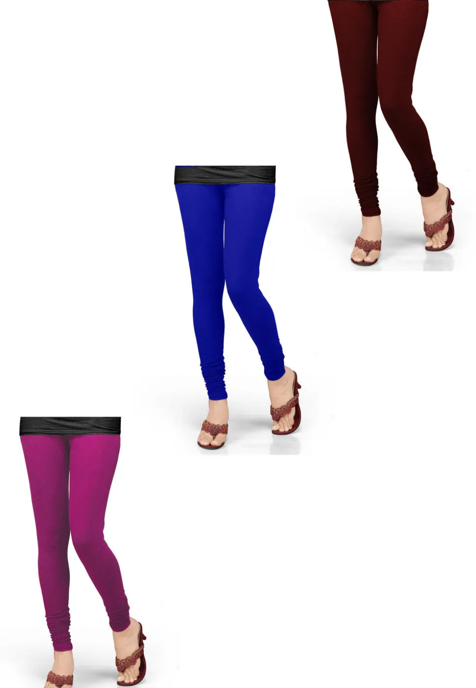 Combo of Solid Color Lycra Leggings in Multicolor