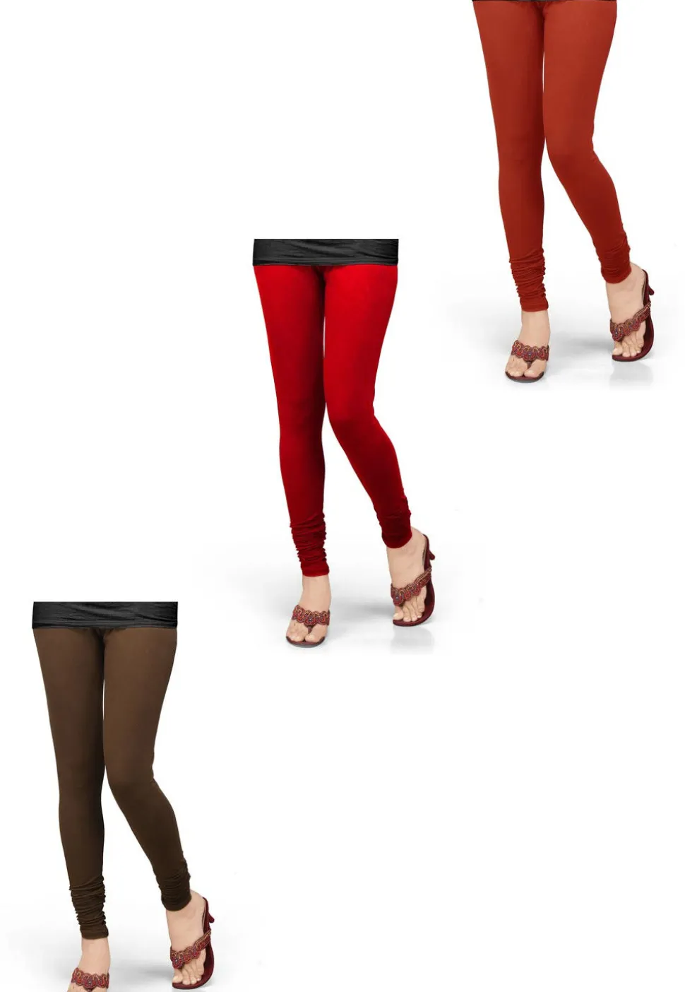 Combo of Solid Color Lycra Leggings in Multicolor