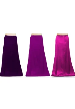 Combo of Solid Color Satin Petticoats in Purple and Pink