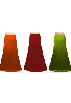Combo of Solid Color Satin Petticoats in Multicolor