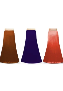 Combo of Solid Color Satin Petticoats in Multicolor