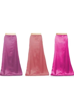 Combo of Solid Color Satin Petticoats in Pink